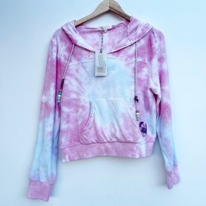LoveShackFancy Kirby Tie-Dye Hoodie Cherry Fizz